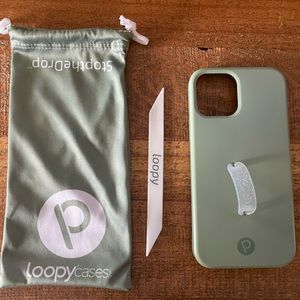Loopy iPhone 12/12 pro case - Sage w/ extra loop